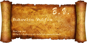 Bukovics Vulfia névjegykártya